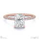 natural diamond radiant cut hidden halo sidestones engagement ring rose gold with 18k rose gold metal and radiant shape diamond