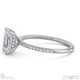 lab grown diamond radiant cut hidden halo sidestones engagement ring white gold with 9k white gold metal and radiant shape diamond