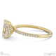 lab grown diamond radiant cut hidden halo side stones engagement ring yellow gold with 9k yellow gold metal and radiant shape diamond