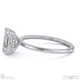 hidden halo radiant lab grown diamond engagement ring on half-rounded white gold band with 9k white gold metal and radiant shape diamond