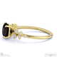 black lab grown diamond round cut stardust engagement ring yellow gold with 9k yellow gold metal and round shape diamond