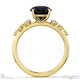 black lab grown diamond round cut stardust engagement ring yellow gold with 9k yellow gold metal and round shape diamond
