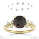 black lab grown diamond round cut stardust engagement ring yellow gold with 9k yellow gold metal and round shape diamond