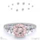 pink natural diamond round stardust engagement ring white gold with 18k white gold metal and round shape diamond