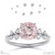 pink natural diamond round stardust engagement ring white gold with 18k white gold metal and round shape diamond