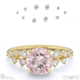 pink natural diamond round cut stardust engagement ring yellow gold with 18k yellow gold metal and round shape diamond