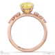 stardust yellow lab grown diamond celestial round cut engagement ring rose gold with 9k rose gold metal and round shape diamond