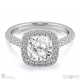Flawless Floating Natural Diamond Encrusted Halo Engagement Ring White Gold