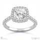 Flawless Floating Natural Diamond Encrusted Halo Engagement Ring White Gold