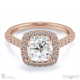 cushion cut natural diamond halo setting natural diamond engagement ring rose gold with 18k rose gold metal and cushion shape diamond