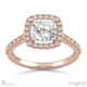 cushion cut natural diamond halo setting natural diamond engagement ring rose gold with 18k rose gold metal and cushion shape diamond