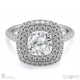 cushion cut natural diamond double halo engagement ring platinum with platinum metal and cushion shape diamond