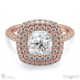 double halo natural diamond engagement ring rose gold with 18k rose gold metal and cushion shape diamond