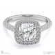 Princess Natural Diamond Halo Cathedral Natural Diamond Engagement Ring White Gold With Pavé Side Natural Diamonds