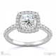 Princess Natural Diamond Halo Cathedral Natural Diamond Engagement Ring White Gold With Pavé Side Natural Diamonds