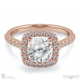 twist cushion halo natural diamond engagement ring rose gold side natural diamonds with 9k rose gold metal and cushion shape diamond