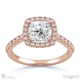twist cushion halo natural diamond engagement ring rose gold side natural diamonds with 9k rose gold metal and cushion shape diamond