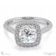 twist cushion halo natural diamond engagement ring white gold side natural diamonds with 18k white gold metal and cushion shape diamond