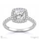 twist cushion halo natural diamond engagement ring white gold side natural diamonds with 18k white gold metal and cushion shape diamond