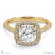 cushion halo natural diamond engagement ring yellow gold twist claws with 9k yellow gold metal and cushion shape diamond