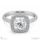 solid cushion halo lab grown diamond engagement ring white gold with 9k white gold metal and cushion shape diamond