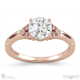 antique solitaire lab grown diamond engagment ring rose gold with 9k rose gold metal and round shape diamond