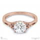 antique solitaire lab grown diamond engagment ring rose gold with 9k rose gold metal and round shape diamond