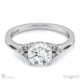 antique solitaire natural diamond engagment ring white gold with 9k white gold metal and round shape diamond