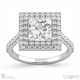 princess cut natural diamond double halo engagement ring white gold with 9k white gold metal and princess shape diamond