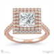double halo natural diamond engagement ring rose gold with 18k rose gold metal and princess shape diamond