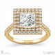 princess cut natural diamond double halo engagement ring yellow gold with 9k yellow gold metal and princess shape diamond