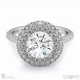 double halo natural diamond engagement ring white gold with 9k white gold metal and round shape diamond