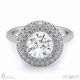double halo natural diamond engagement ring white gold with 9k white gold metal and round shape diamond