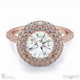 double halo lab grown diamond engagement ring rose gold with 18k rose gold metal and round shape diamond