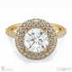 double halo natural diamond engagement ring yellow gold with 9k yellow gold metal and round shape diamond