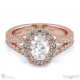 cluster split band oval halo lab grown diamond engagement ring rose gold with 9k rose gold metal and oval shape diamond