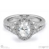 cluster split band oval halo natural diamond engagement ring white gold with 9k white gold metal and oval shape diamond