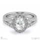 cluster split band oval halo natural diamond engagement ring white gold with 9k white gold metal and oval shape diamond