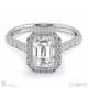 emerald cut natural diamond halo engagement ring platinum with platinum metal and emerald shape diamond