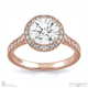 engraved halo round natural diamond engagement ring rose gold with 9k rose gold metal and round shape diamond