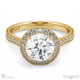 engraved halo round natural diamond engagement ring yellow gold with 18k yellow gold metal and round shape diamond
