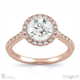 halo petal basket natural diamond engagement ring rose gold with 9k rose gold metal and round shape diamond