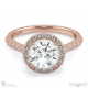 halo petal basket natural diamond engagement ring rose gold with 9k rose gold metal and round shape diamond