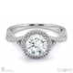 twisted split band halo natural diamond engagement ring white gold with 9k white gold metal and round shape diamond