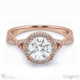twisted split band halo natural diamond engagement ring rose gold with 18k rose gold metal and round shape diamond