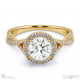 twisted split band halo natural diamond engagement ring yellow gold with 9k yellow gold metal and round shape diamond