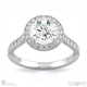 natural diamond encrusted halo engagement ring white gold with 9k white gold metal and round shape diamond