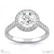 natural diamond encrusted halo engagement ring white gold with 9k white gold metal and round shape diamond