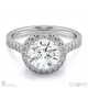 natural diamond encrusted halo engagement ring white gold with 9k white gold metal and round shape diamond