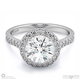 natural diamond encrusted halo engagement ring white gold with 9k white gold metal and round shape diamond